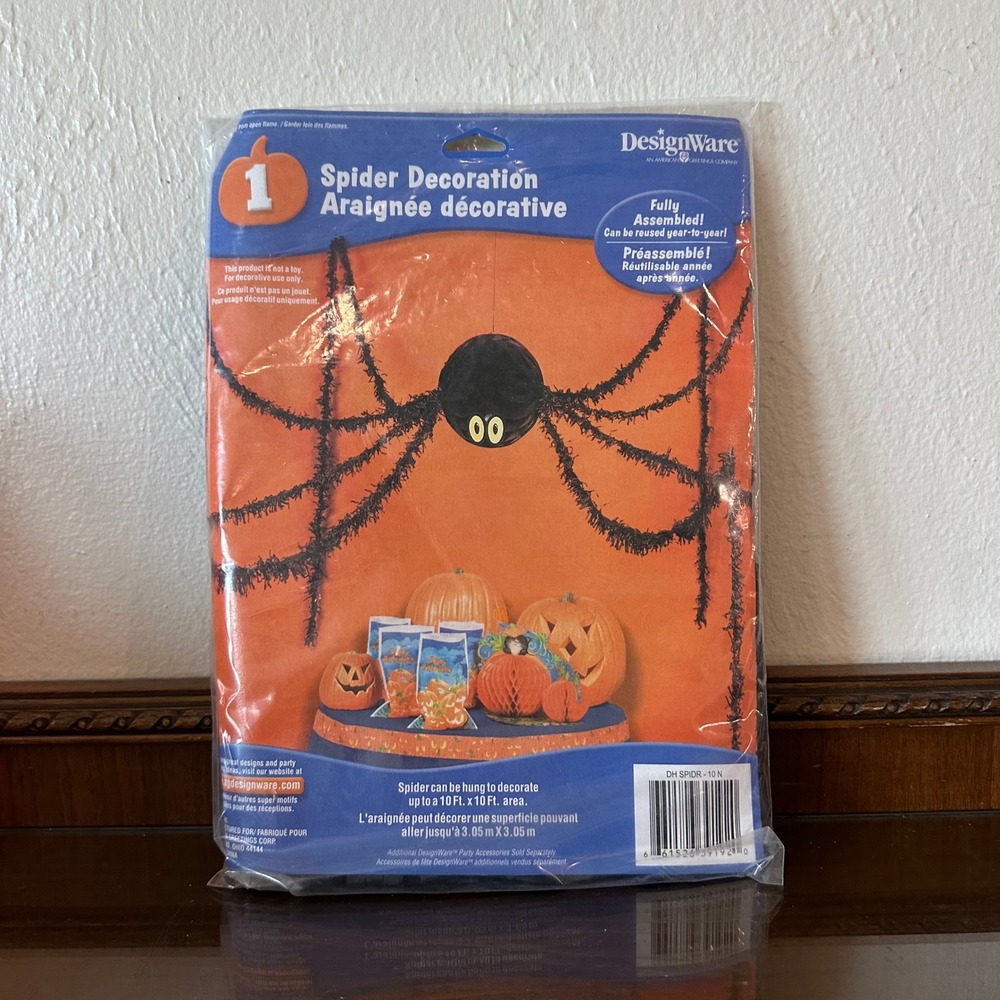 DesignWare Halloween Spider Decoration Black Hanging Reusable 10ft x 10ft Spider